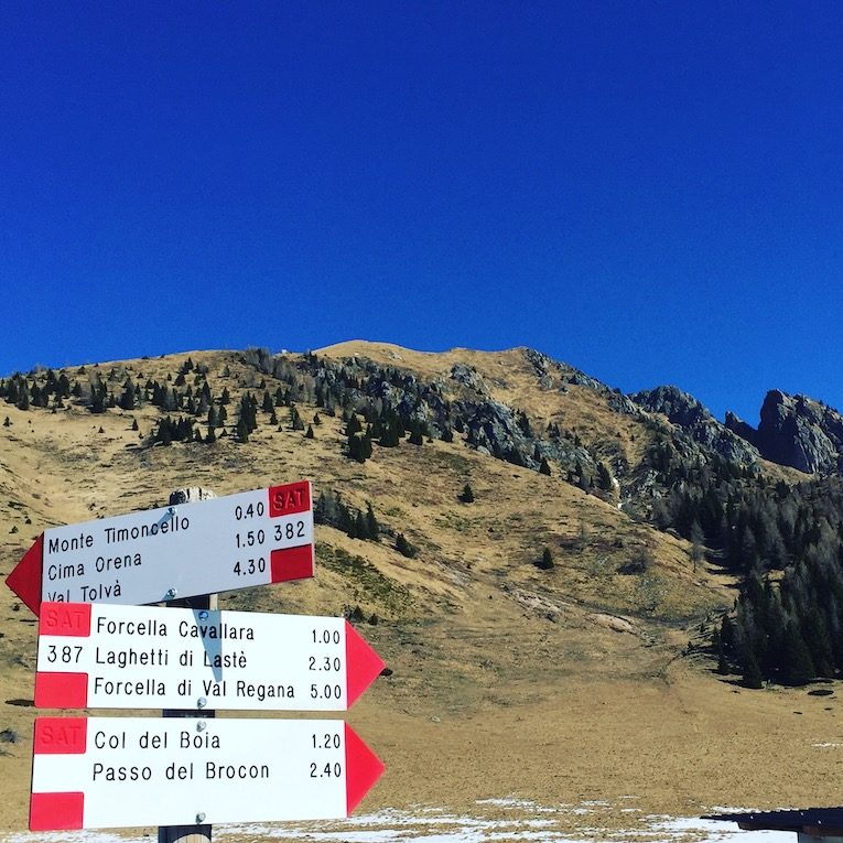 Passo Brocon Monte Timoncello Passo Brocon Lagorai Hunde Camping Wanderung wandern