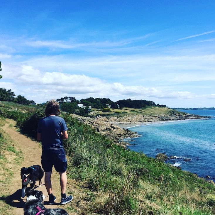 Bretagne Bretagne Frankreich Wandern Hund Camping