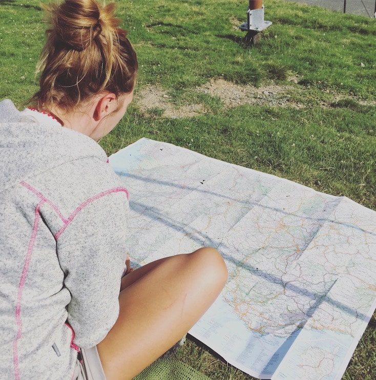 Navigation mit Karte Roadtrip Wohnmobilreise