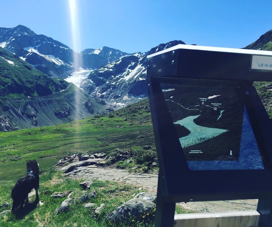 Kaunertal Kaunertal Gletscher Gepatschferner Gletscherlehrpfad Wandern Hund Camping