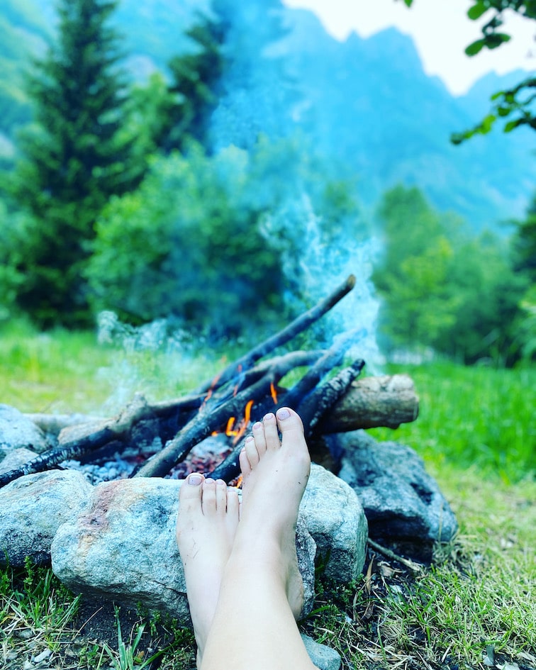 Valle Gesso Camping Sotto il Faggio Lagerfeuer Piemont nt Entraque San Giacomo