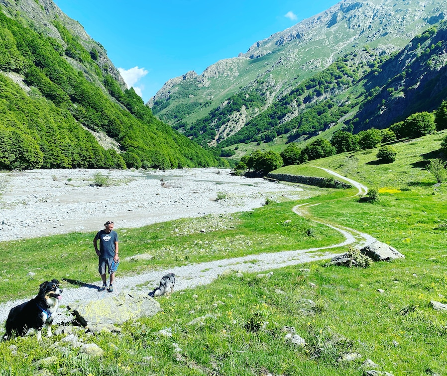 Valle Gesso Valle Gesso Pra del Rasur Wandern mit Hund Seealpen Australien Shepherd Piemont